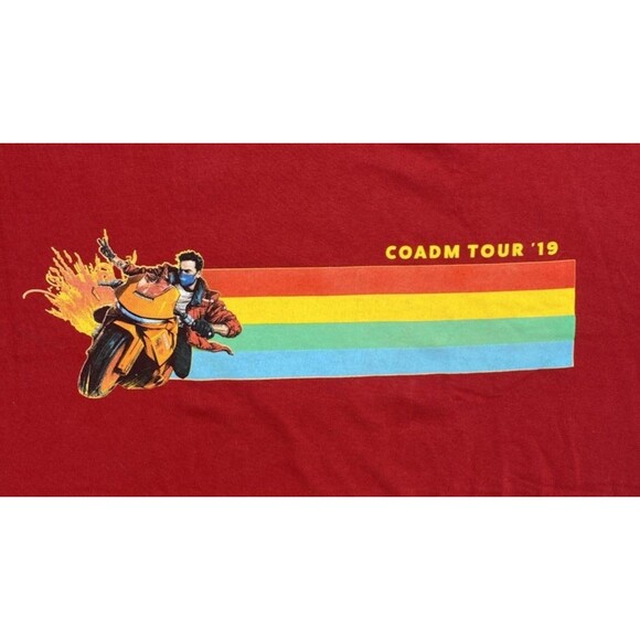 COADM Tour '19 Tee XL Red Motorcycle Graphic Shirt Hip Hop Concert B11 - Picture 4 of 9